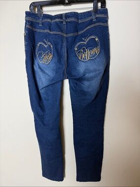 VTG Y2K Apple Bottoms Logo Straight Jeans bedazzled 11/12 apple pocket SEE DESC
